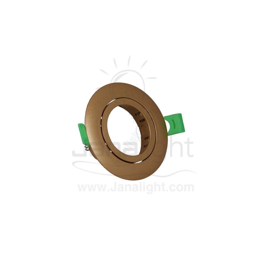 سبوت لايت فارغ متحرك مسطح مدور بلاستك ذهبي مط جنى لايت JN403 single round matt gold Spotlight frame